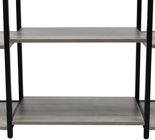3-Tier Freestanding Wine Rack Table with Storage and Glass Holders Grey