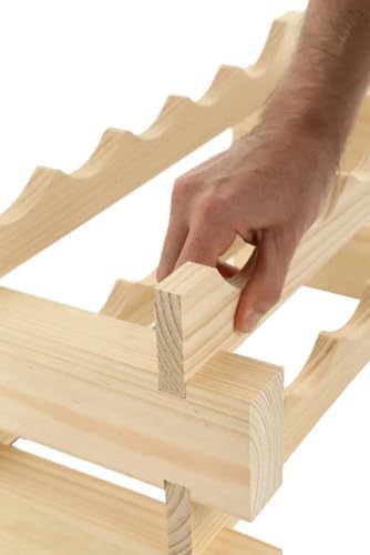 10 Bottle Wide Wine Rack Natural Pine