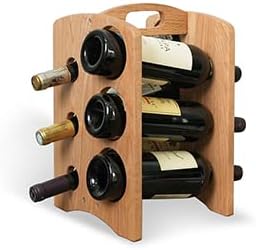 CONSDAN 6-Bottle Freestanding Wine Rack Natural