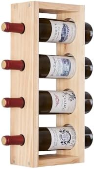 4-Bottle Wall Wine Rack - Solid Pine Wine Holder