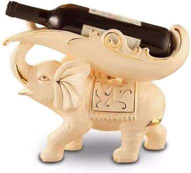 IBONSON Freestanding Wine Rack with Elephant Ornaments