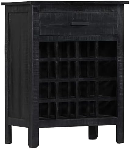 ZQQLVOO Black Wine Rack for 16 Bottles