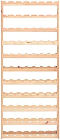 vidaXL Freestanding Wine Rack 77-Bottle Capacity Solid Pinewood Natural Finish