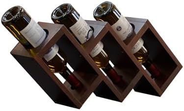 3 Bottles Wood Wine Rack - Solid Pine Storage Holder