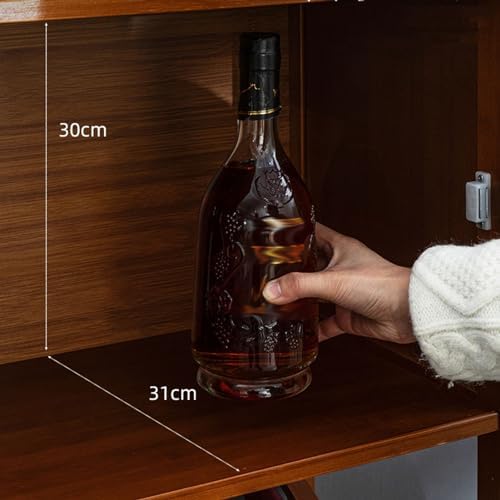 Wood Wine Bar Cabinet with Tabletop Storage Space-Saving Light Brown 52x30x90cm