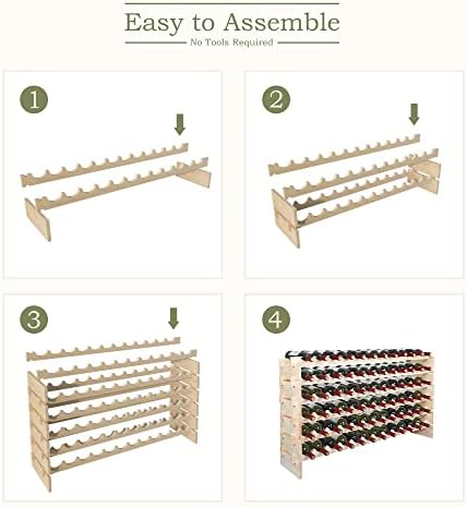 ZENY 72-Bottle Stackable Wood Wine Rack