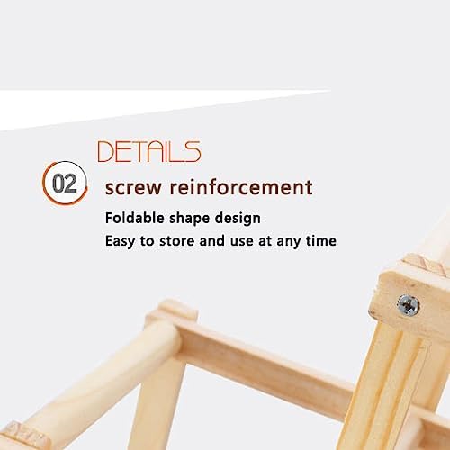OWKAY Folding Wooden Wine Rack for 10 Bottles