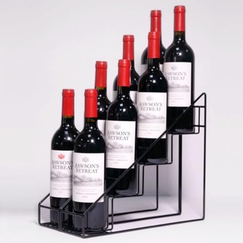 Freestanding Black Metal Wine Rack - Tabletop Bottle Holder Stand