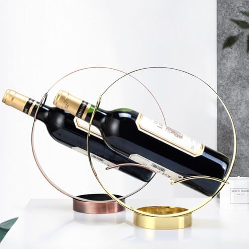 Metal Single Wine Rack Stylish Countertop Holder for Wine Lovers Gold