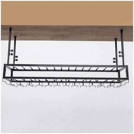 Creative Hanging Wine Rack Metal Frame Black 50x30cm