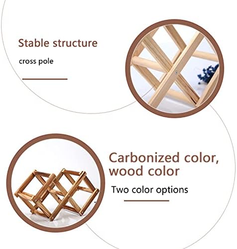 DASHADAO 3 Bottle Wine Rack Wooden Foldable Display Rack