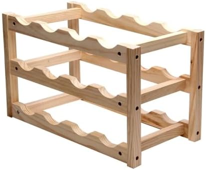 Freestanding 3-Tier Wine Rack for 12 Bottles