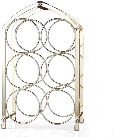 Drincarier 6 Bottle Countertop Wine Rack - Gold Metal 3 Tier Storage Stand
