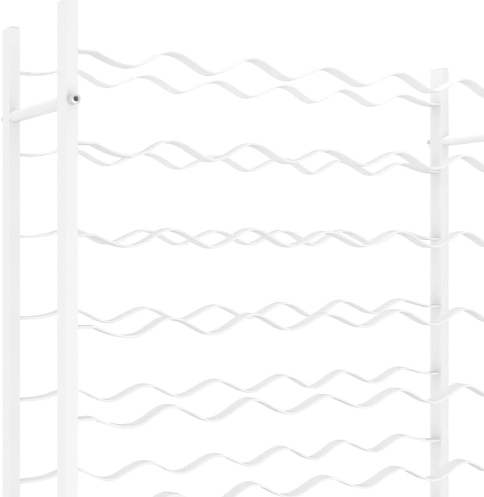 vidaXL 72-Bottle Wine Rack - White Metal Organizer