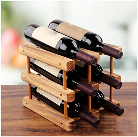 LYRWISHLTD Freestanding Wine Rack 6 Bottle Capacity Wood Holder