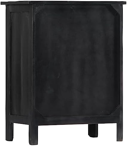 WEHUOSIF Black Wooden Wine Rack 16 Bottles