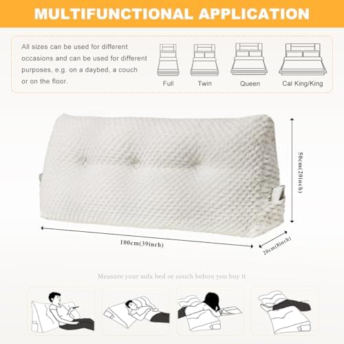 WUIOYNF Triangle Headboard Pillow with Removable Cover