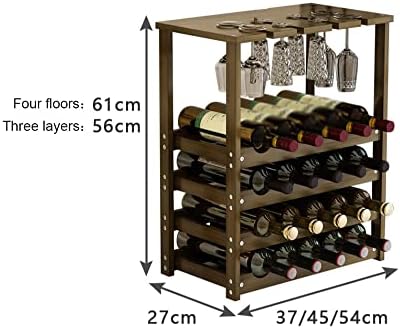 Yangjie 3 Layer Wine Rack 15 Bottle Capacity Wood Storage Stand