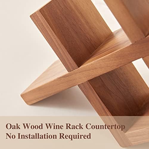 TREOAKWIS Solid Wood Wine Rack Organizer 4 Bottles