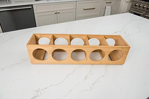 Bamboo Wood 5-Bottle Wine Rack Stackable Durable