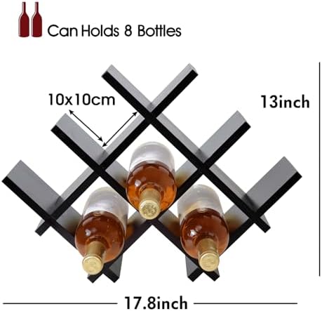Countertop Wine Rack for 8 Bottles Auburn Mahogany