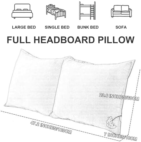 ZZYK Full 47 Inch Segmented Headboard Pillow