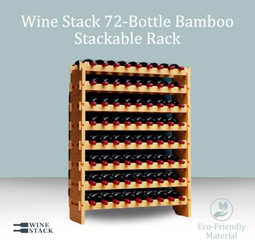 Wine Stack 72 Bottle Bamboo Freestanding Wine Rack