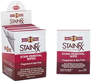 18 Pack Stain Rx Wipes - Travel-Friendly Stain Remover for All Surfaces