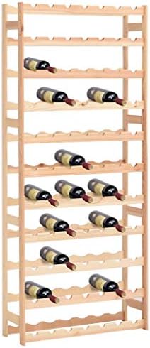 vidaXL Freestanding Wine Rack 77-Bottle Capacity Solid Pinewood Natural Finish