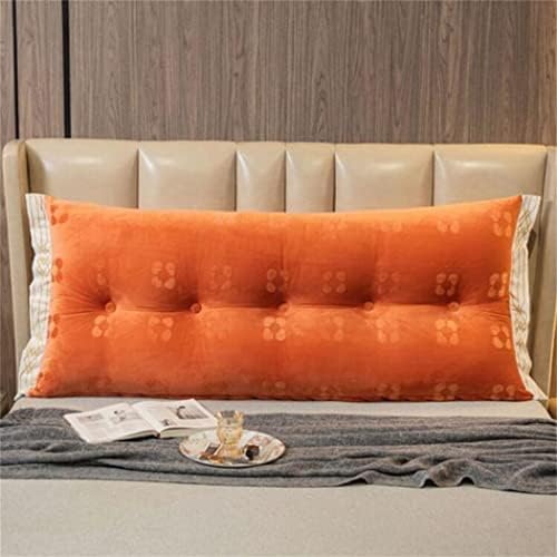 ZZYK Headboard Pillow Fleece Reading Cushion Large Bolster Support Orange 80cm