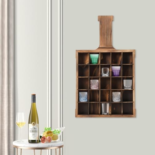 Eapmic Wall-Mounted Wine Glass Rack with 25 Compartments