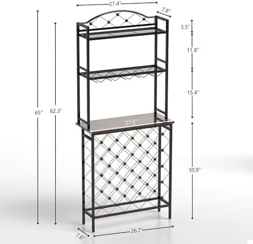 VOXIV 3-Tier Freestanding Wine Rack with Glass Holder