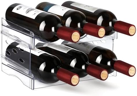 EZ COZY Stackable Wine Rack for 6 Bottles