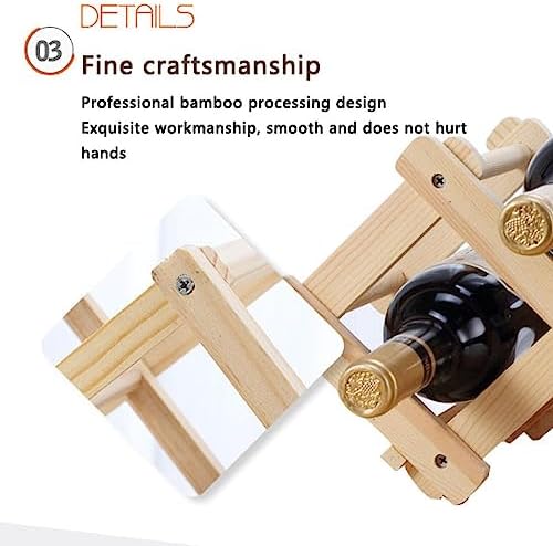 OWKAY Folding Wooden Wine Rack for 10 Bottles