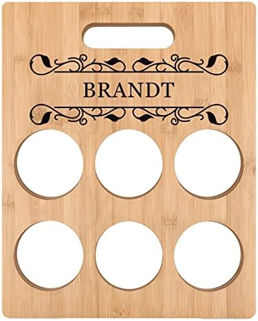 Maverton Personalized Wine Rack - 6 Bottle Wooden Stand for Him
