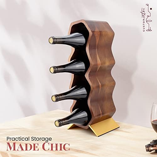 Gusto Nostro Acacia Wood Wine Rack 7 Bottle 2 Tier