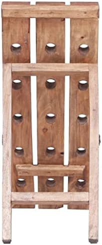 YAFF Wine Rack for 15 Bottles Solid Reclaimed Wood