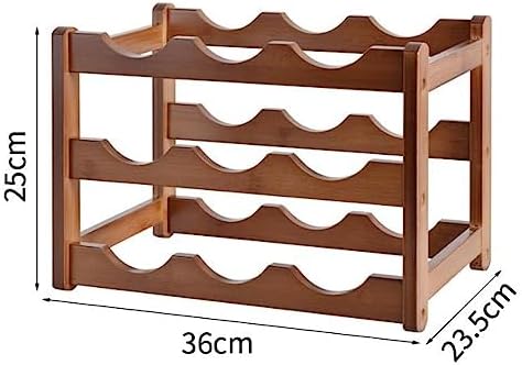 OWKAY Vintage Wooden Wine Rack 3 Tiers