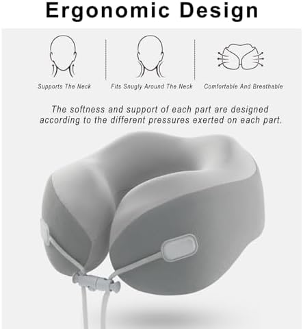 Travel Neck Pillow with Memory Foam and Adjustable Straps 1