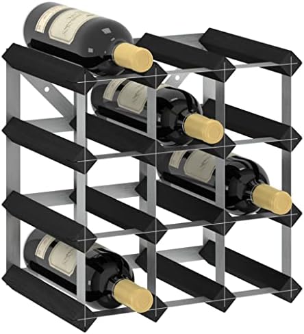 vidaXL Elegant 12-Bottle Wine Rack - Rustic Design