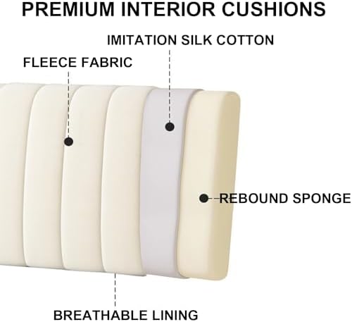 ZZYK Rectangle Upholstered Headboard Pillow for Bed