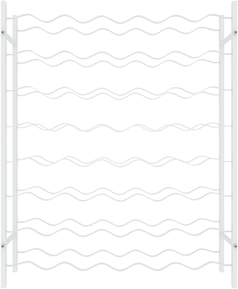 vidaXL Wine Rack - 48 Bottle Holder White Metal