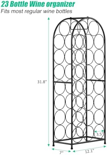 HEOMU 23-Bottle Freestanding Wine Rack Black