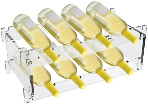 Foozet 8 Bottle Wine Rack Free Standing Transparent