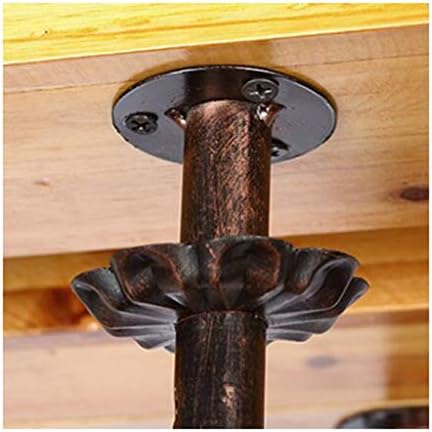 ULAINE Wall-Mounted Wine Glass Rack Lighted Brown Iron and Wood Design