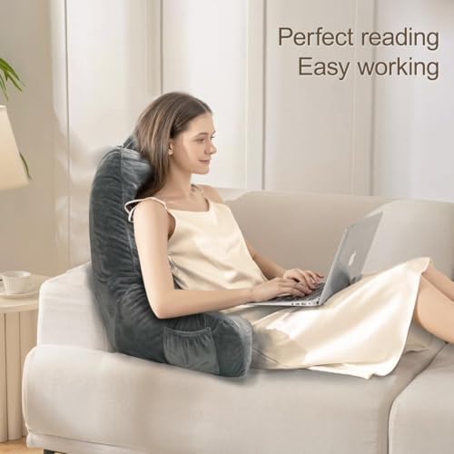 Reading Pillow with Velvet Cover and Memory Foam Support