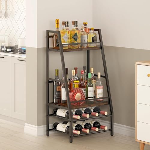 LOTEYIKE 4-Tier Freestanding Wine Rack Floor