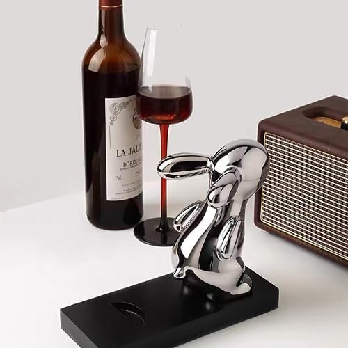 Linxia Tabletop Wine Rack with Bunny Decor