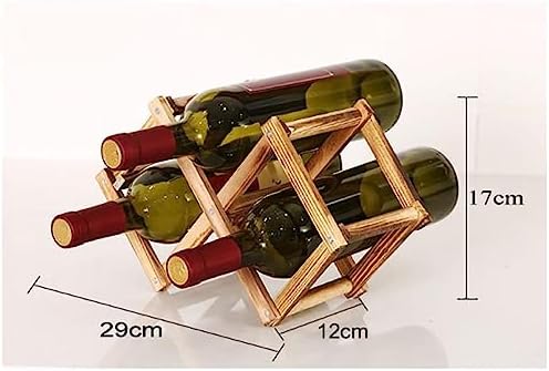 OWKAY Foldable Wooden Wine Rack 10 Bottles