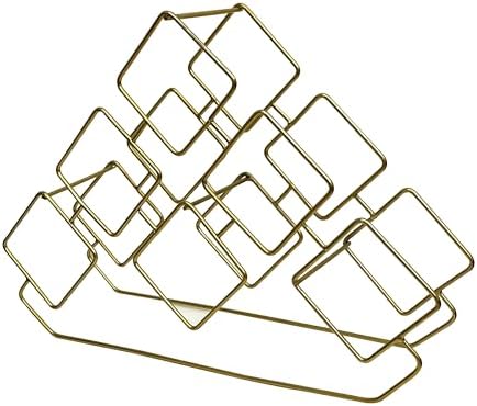 Nu Steel 6 Bottles Tabletop Wine Holder Gold Finish